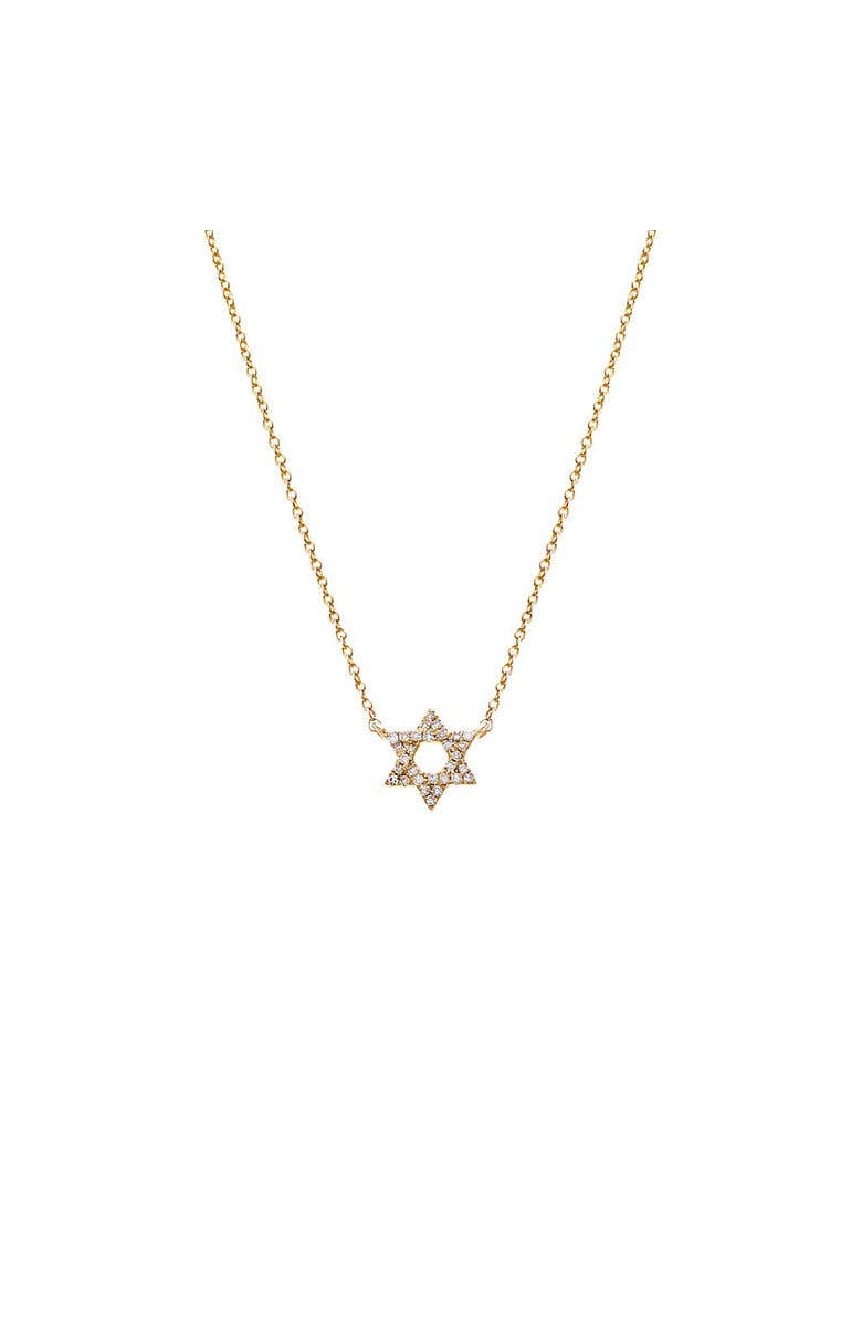 BY ADINA EDEN Mini Diamond Star of David Necklace 14K, Main, color, 