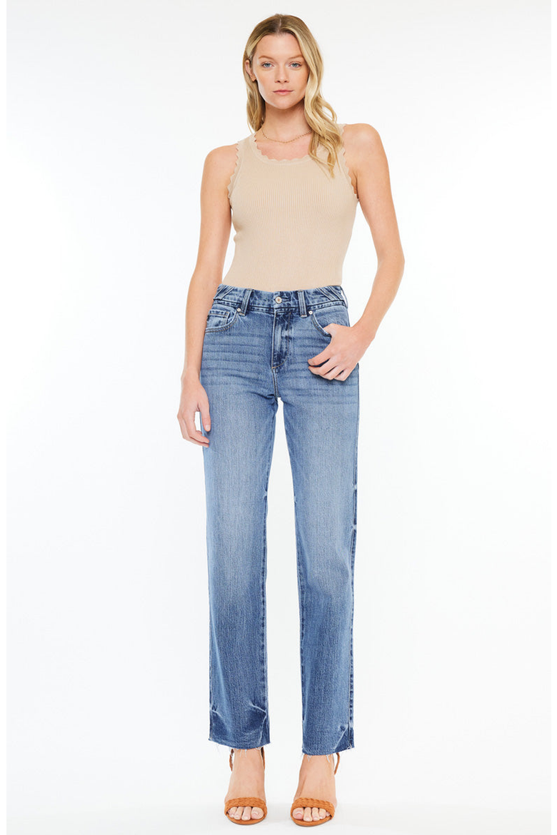 Melody High Rise True Straight Jeans, Alternate, color, Medium Wash