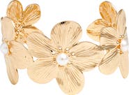 Nordstrom Faux Pearl Floral Cuff Bracelet