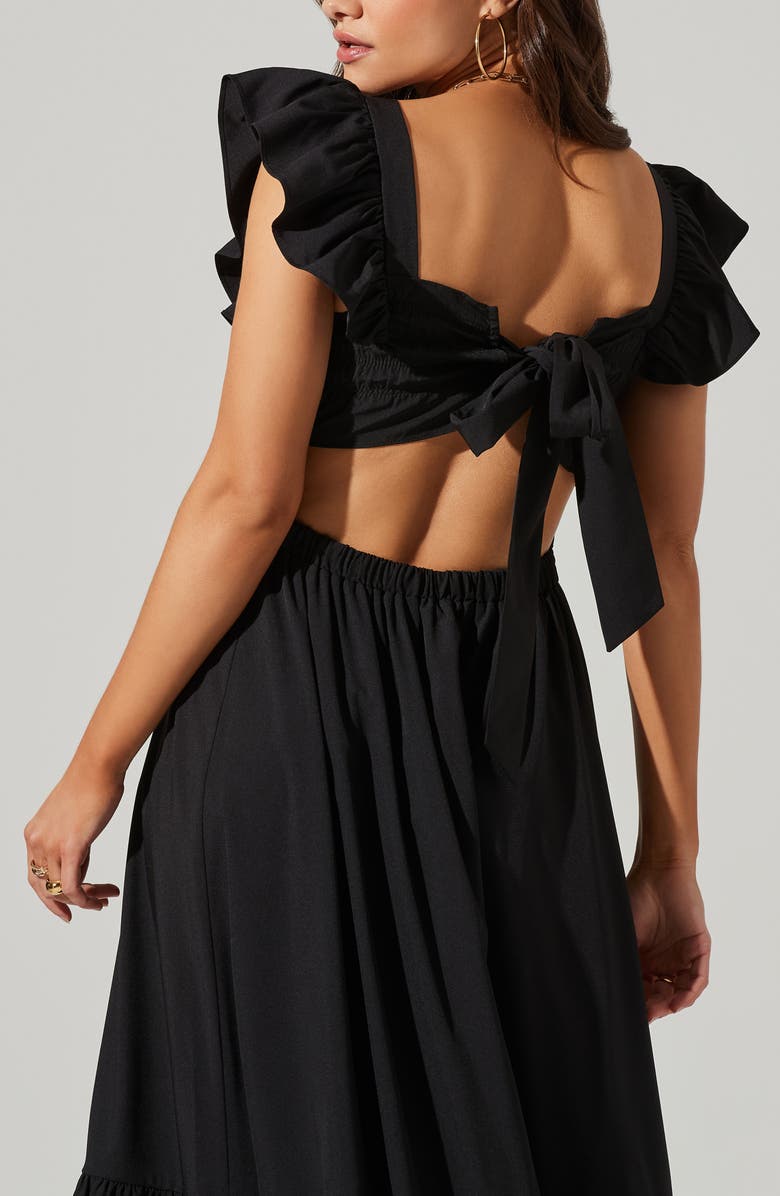 ASTR the Label Smocked Flutter Sleeve Midi Dress, Alternate, color,