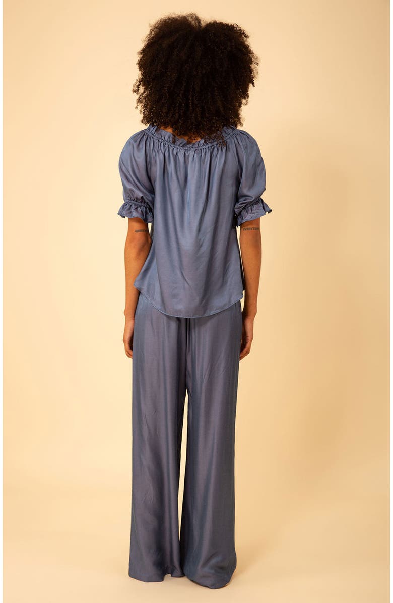 Hale Bob Tatum Solid Charmeuse Balloon Sleeve Top, Alternate, color,