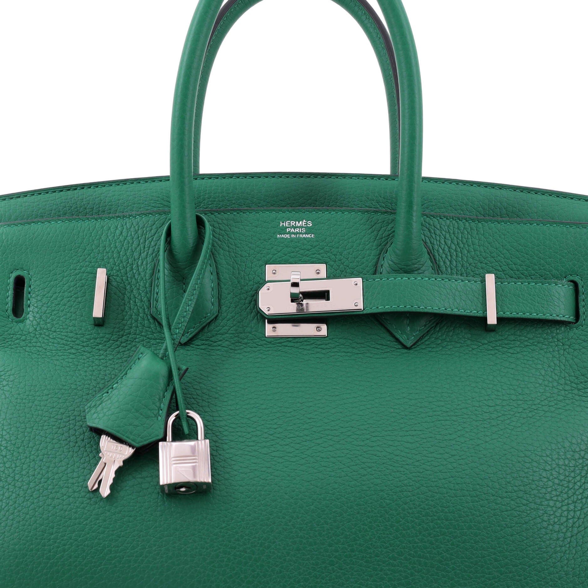 Birkin Handbag Verso Clemence with Palladium Hardware 30, Alternate, color, Green