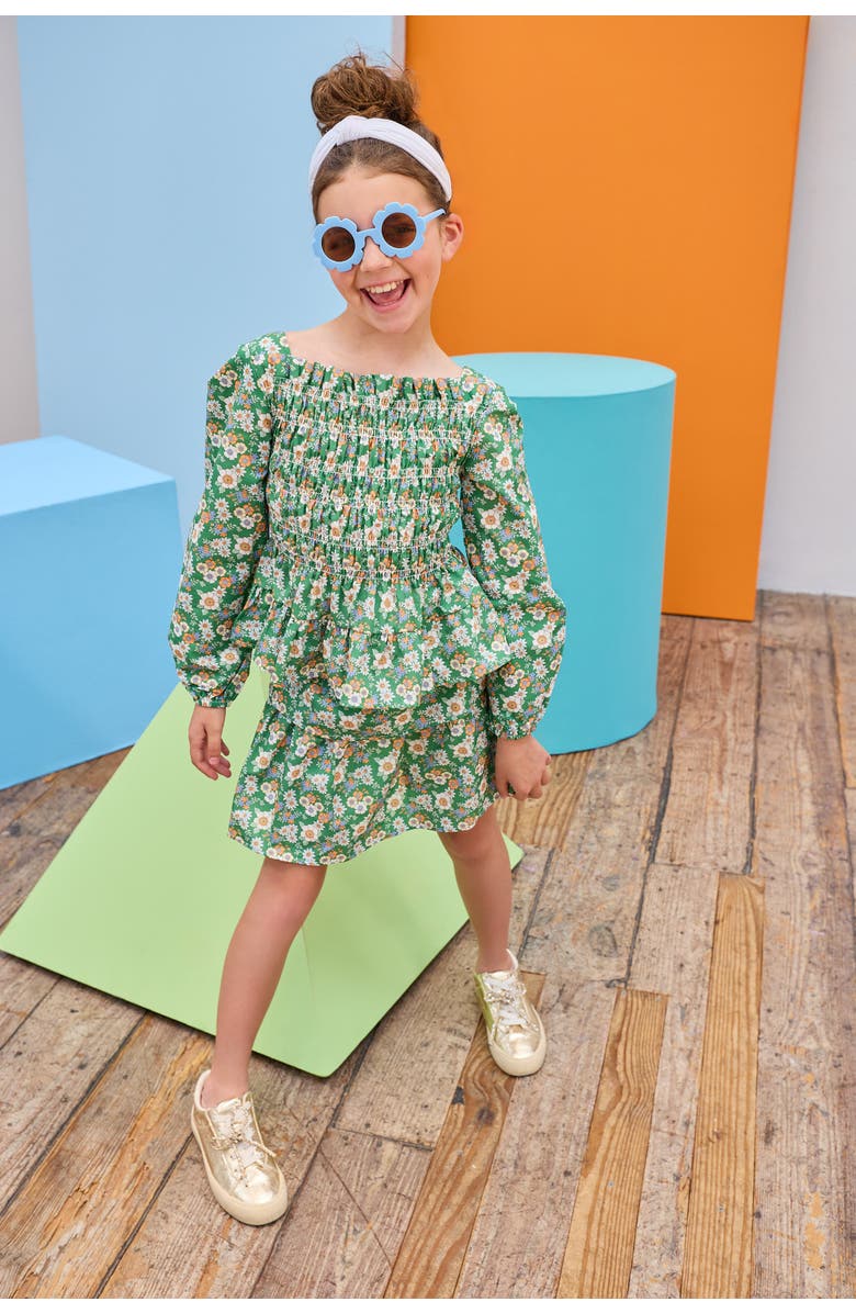 BISBY Kids' Tiered Skort, Alternate, color, Greenwich Garden Green