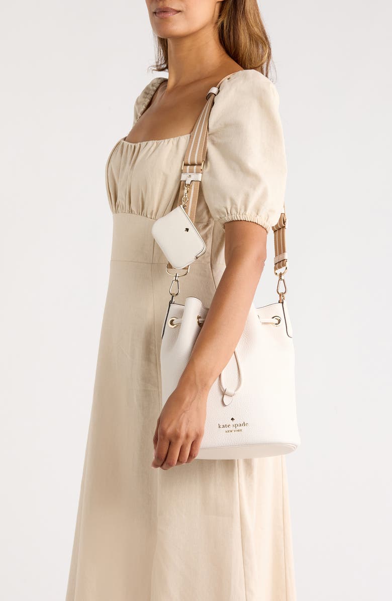 Kate Spade New York rosie leather bucket bag, Alternate, color, Parchment Multi