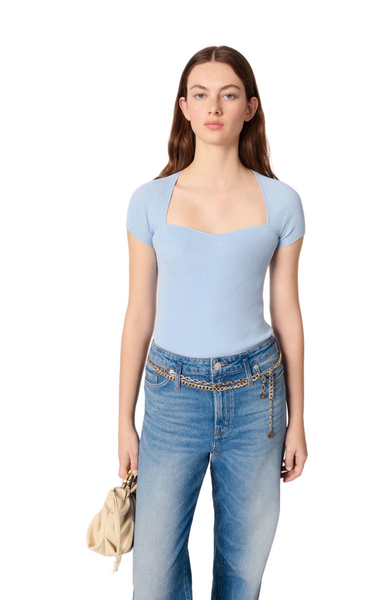 maje Rib knit top, Alternate, color,