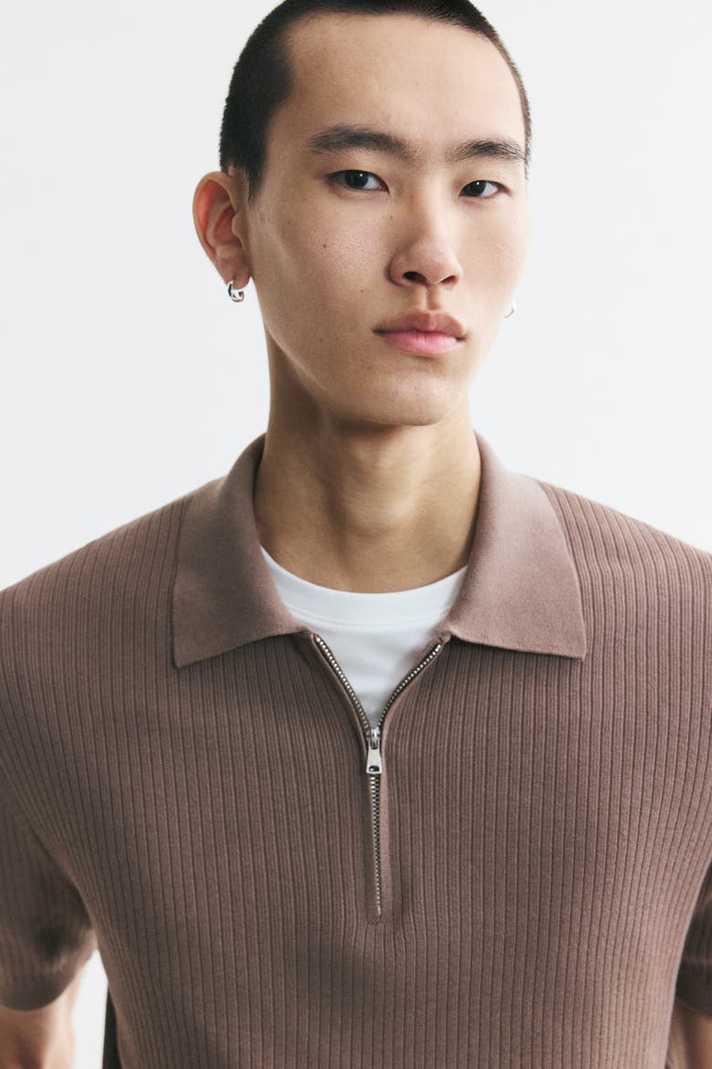 Slim-fit Polo Shirt, Alternate, color, Dark taupe