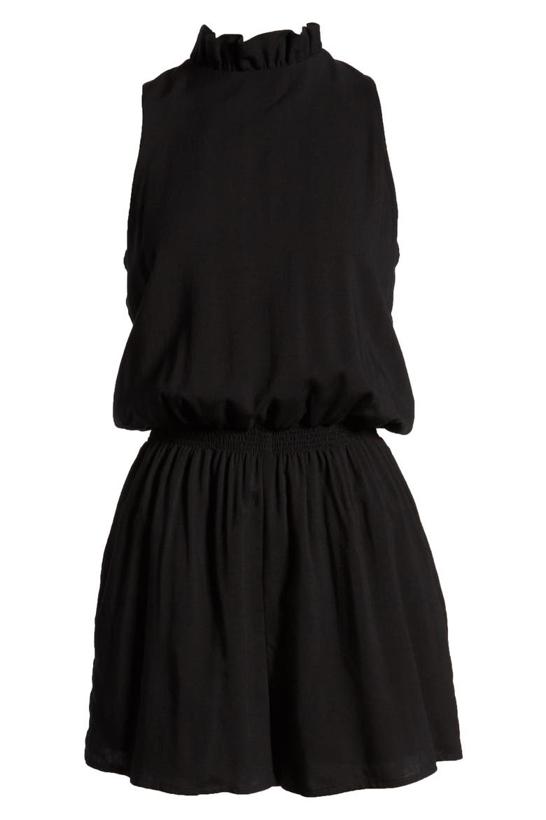 Gibson x Hi Sugarplum! Capri Smocked Waist Romper, Alternate, color, BLACK