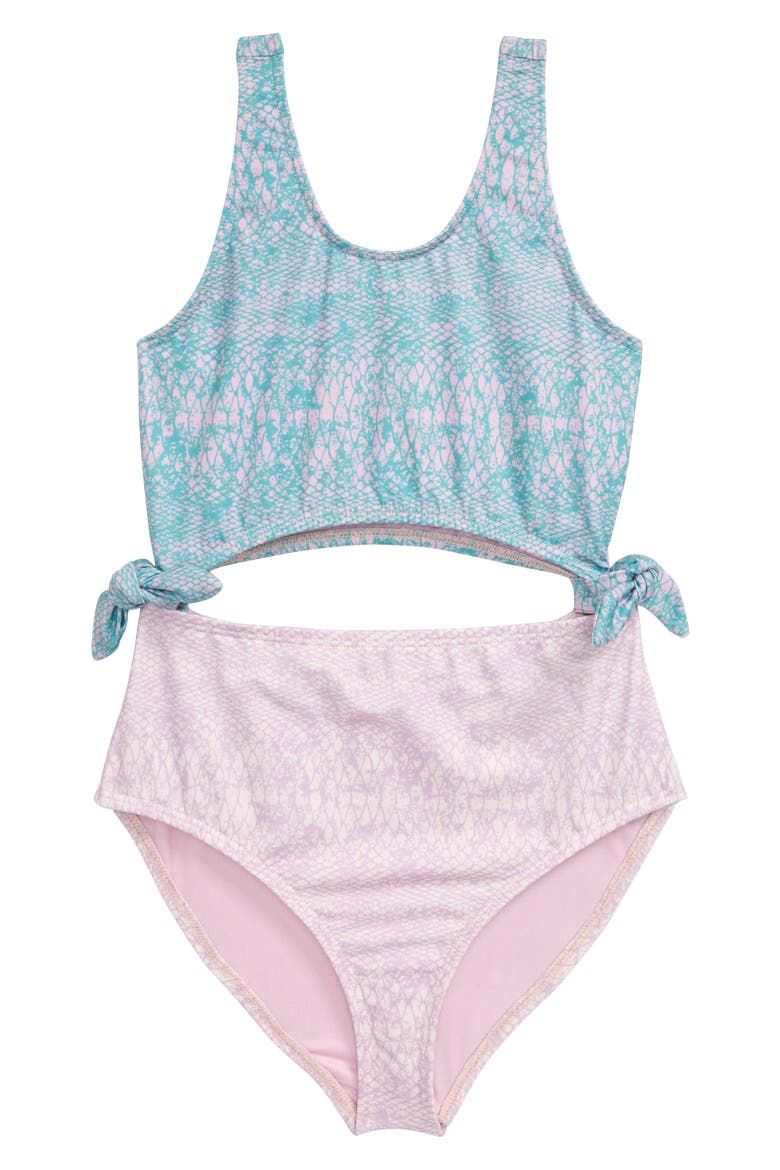 Cutout One-Piece Swimsuit, Main, color, PEACOCK