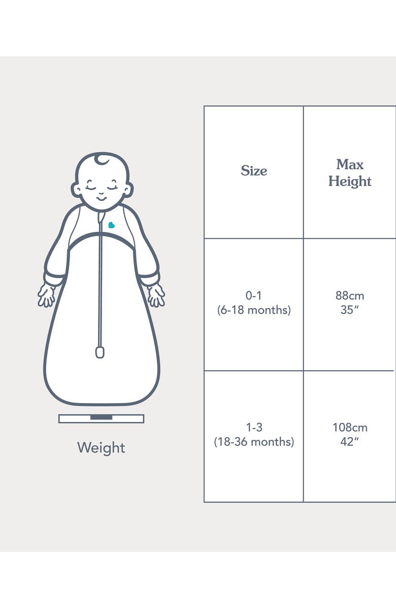 LOVE TO DREAM Long Sleeve 1.0 TOG Stretch Cotton Sleep Bag, Alternate, color, Powder Blue