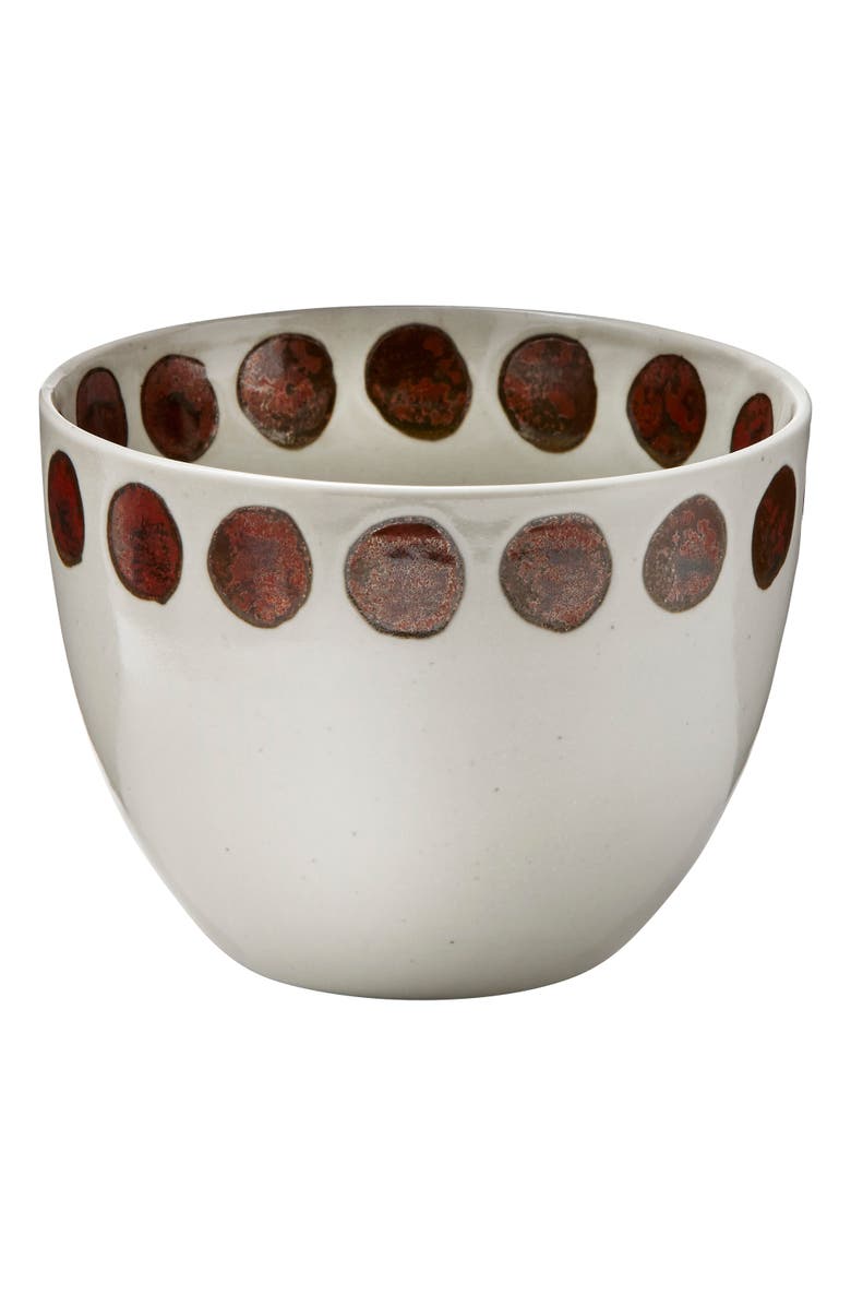 tag Reactive Glaze Dot Ceramic Bowl Set Multicolor Dishwasher Safe, Main, color, Multicolored