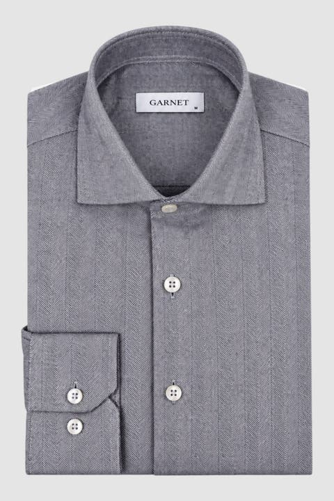 Men's Regular-fit Solid Long-sleeve Dress Shirt