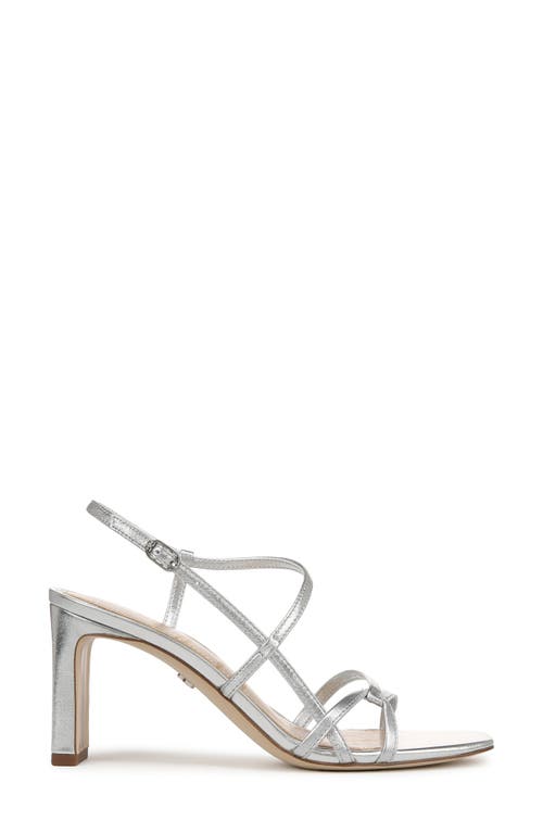 Sam Edelman Emmie Strappy Heel Sandal Soft Silver Leather In Soft Silver