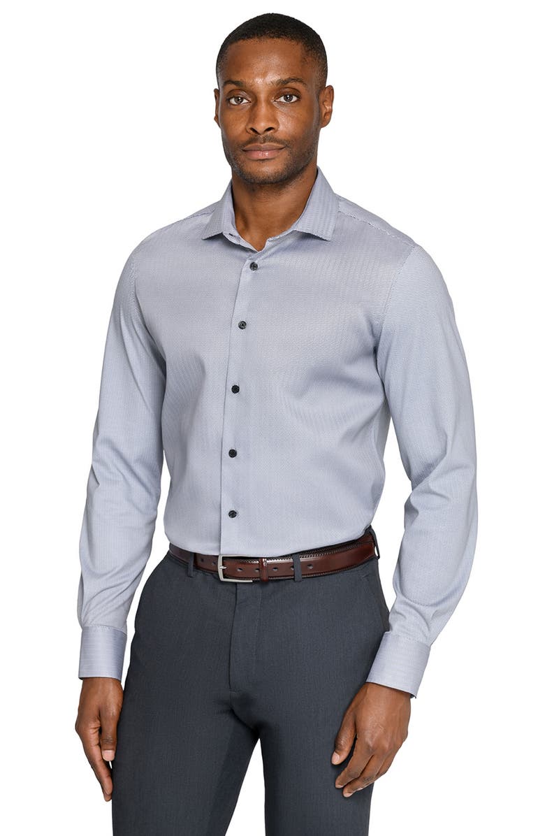 W.R.K Slim Fit Stripe Duo Reworked Cotton Dress Shirt, Alternate, color, Black/ White