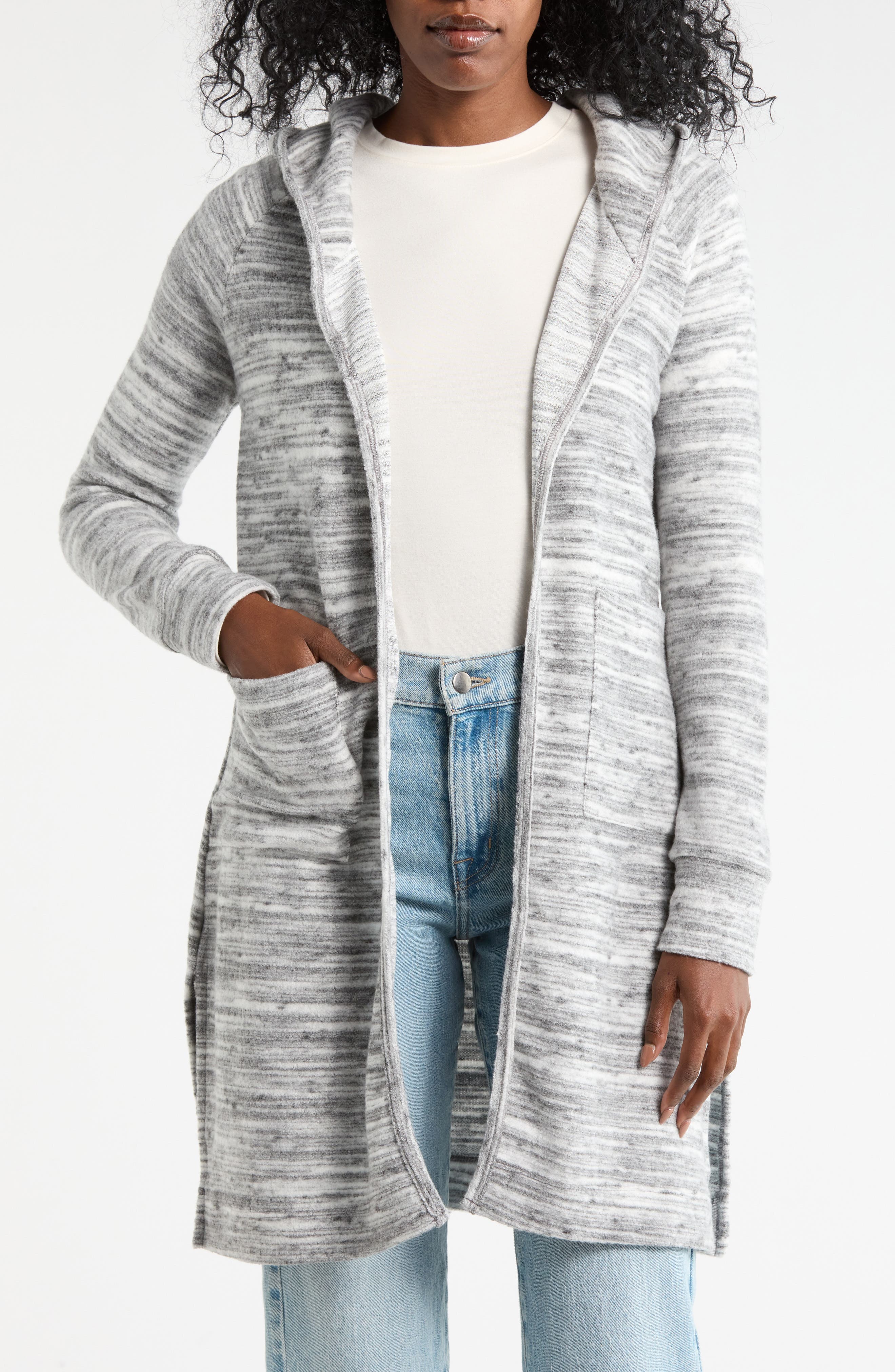 GO COUTURE Hooded Sweater Cardigan