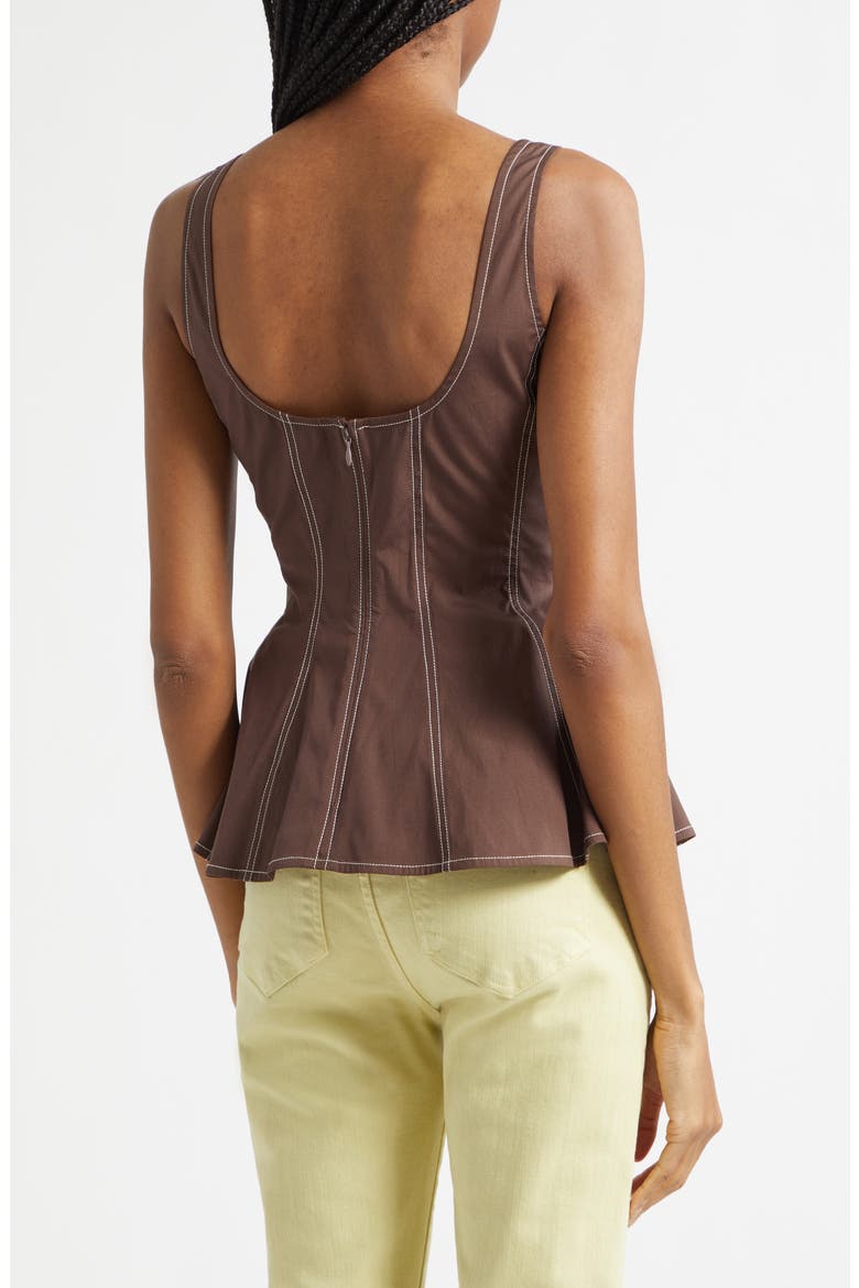 Charlie Peplum Tank, Alternate, color, DARK MOCHA