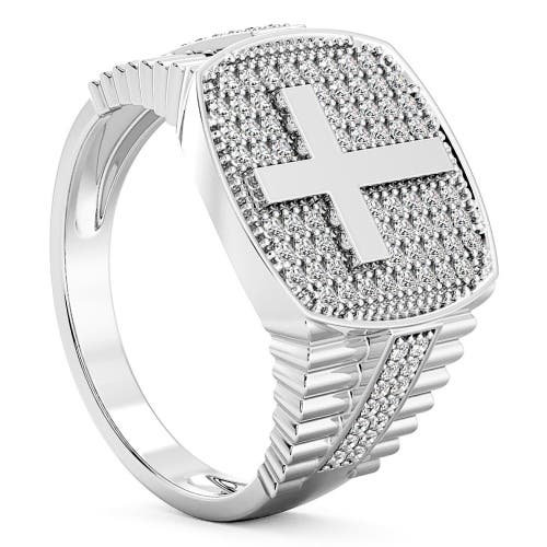 Bliss Diamond Diamond Cross Ring 10k Gold Lab Grown In Gold