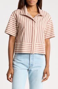French Connection Striped Short Sleeve Shirt