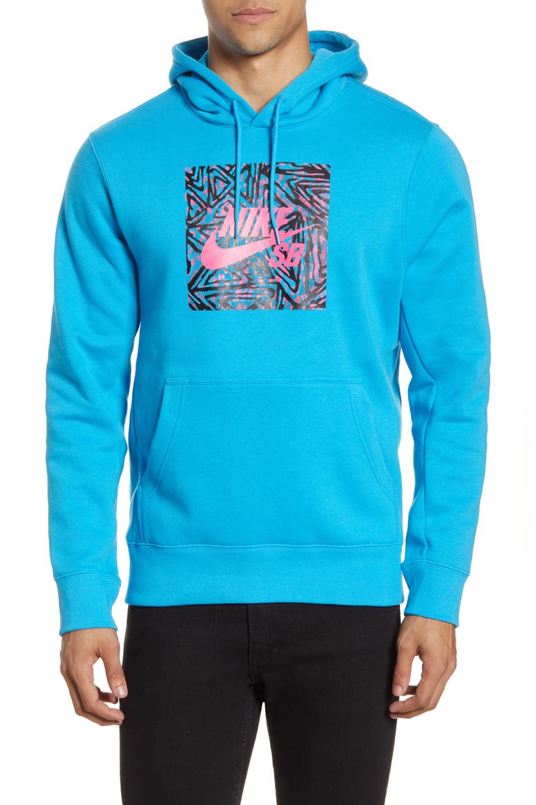 Triangle Graphic Hoodie, Main, color, LASER BLUE/ WATERMELON