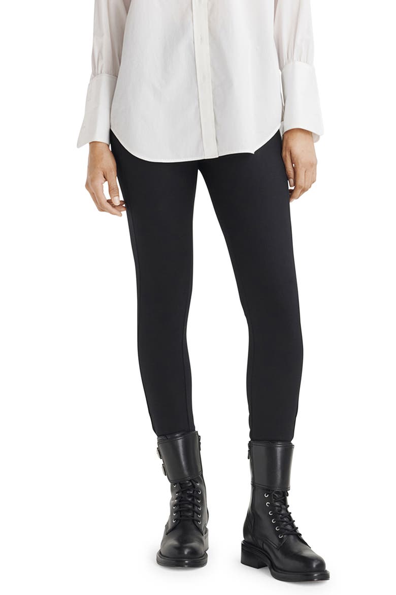 Irina Slim Fit Ponte Pants, Alternate, color, BLACK