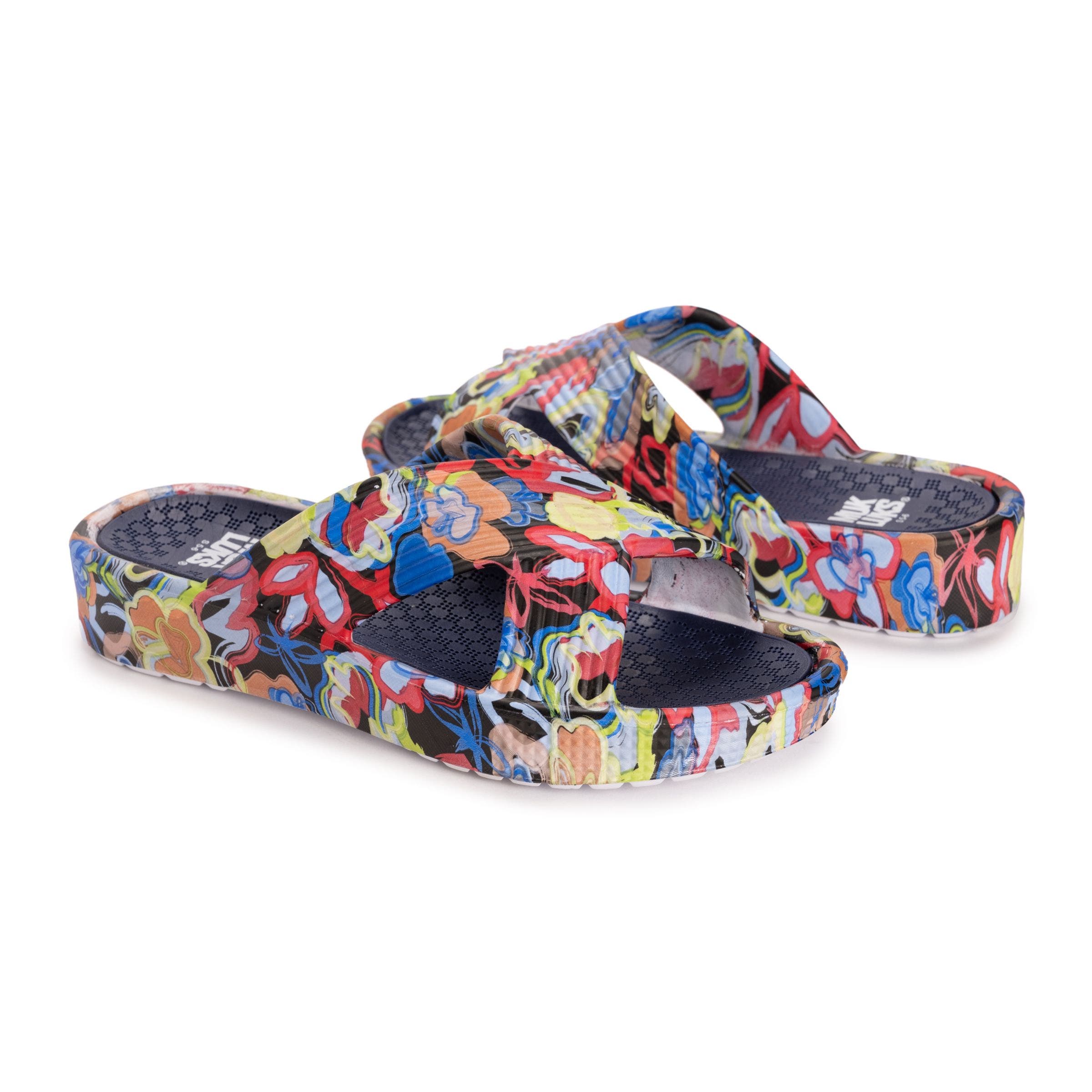 MUK LUKS Spa Day Sandal, Alternate, color, Graffiti Floral