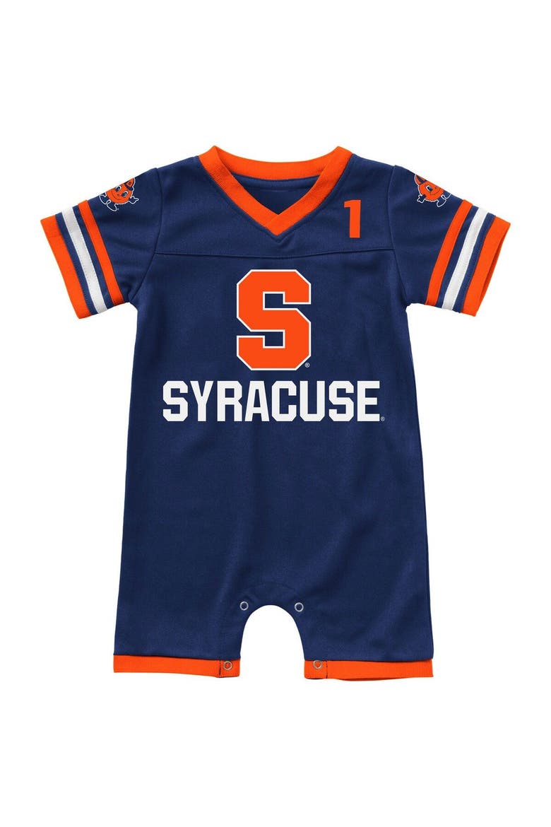 Infant Colosseum Navy Syracuse Orange Bumpo Football Romper, Main, color, Navy