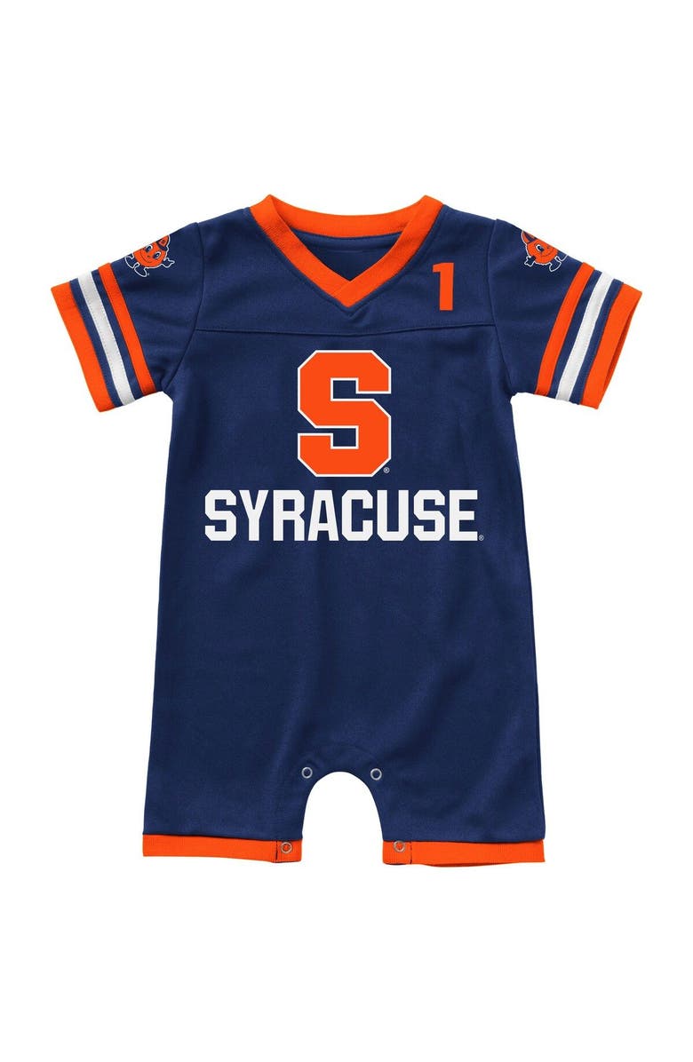 COLOSSEUM Infant Colosseum Navy Syracuse Orange Bumpo Football Romper, Main, color, Navy