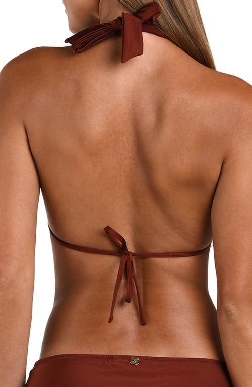 Sunshine 79 Solids Triangle Bikini Top In Brown