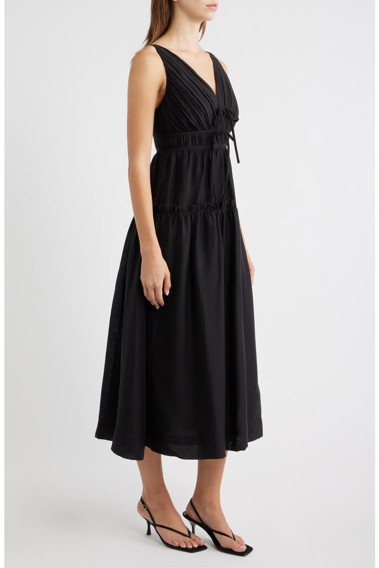 Fit & Flare Midi Dress, Alternate, color, BLACK