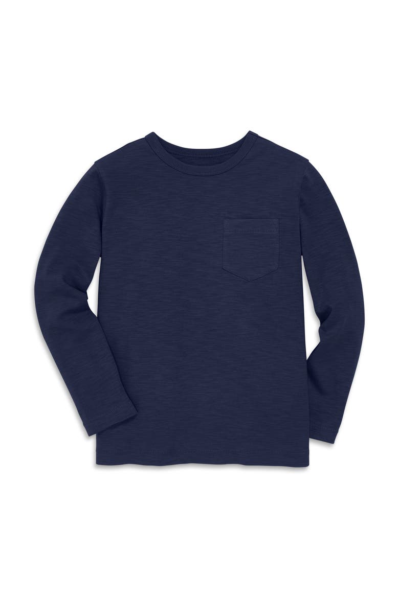 Kids Long Sleeve Slub Pocket Tee, Main, color, Navy