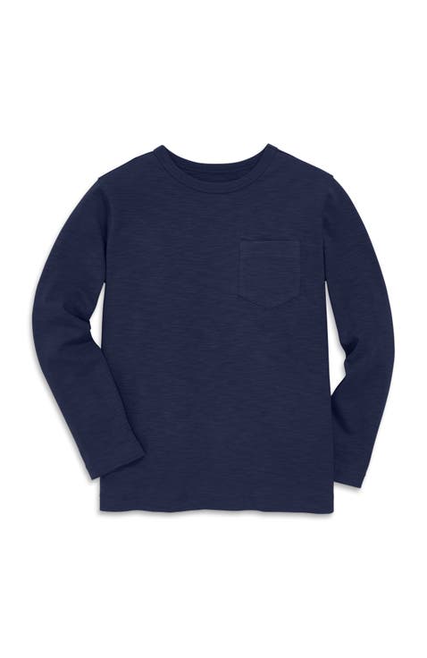 Kids Long Sleeve Slub Pocket Tee