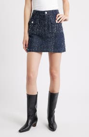 Rails Abbot Denim Tweed A-Line Skirt