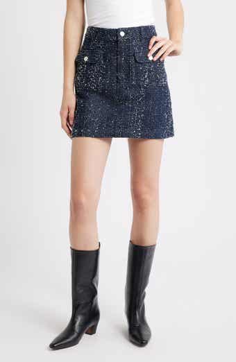 Rails Abbot Denim Tweed A-Line Skirt