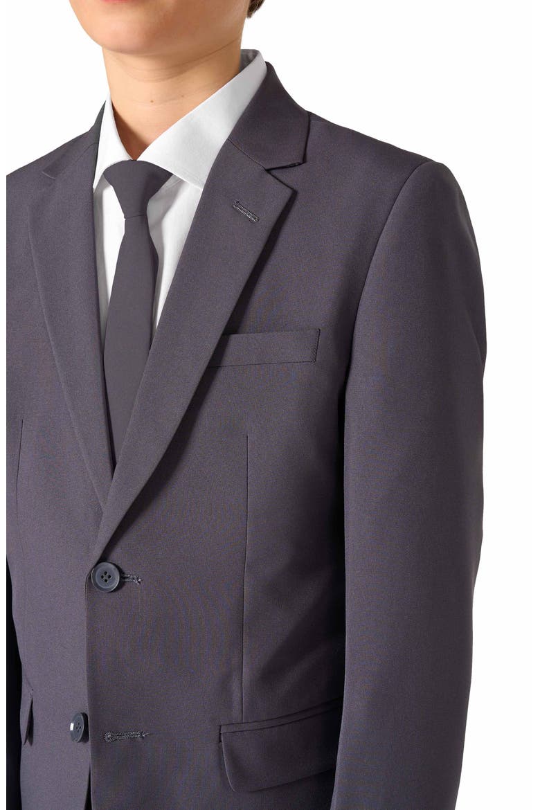 Kids' Charcool Two-Piece Suit & Tie Set, Alternate, color, GREY