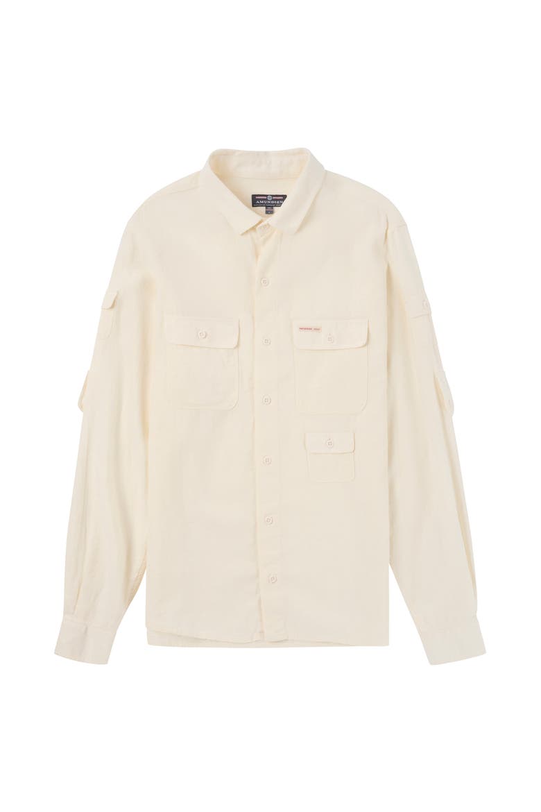 Traveller's Linen Shirt Mens, Main, color, Natural