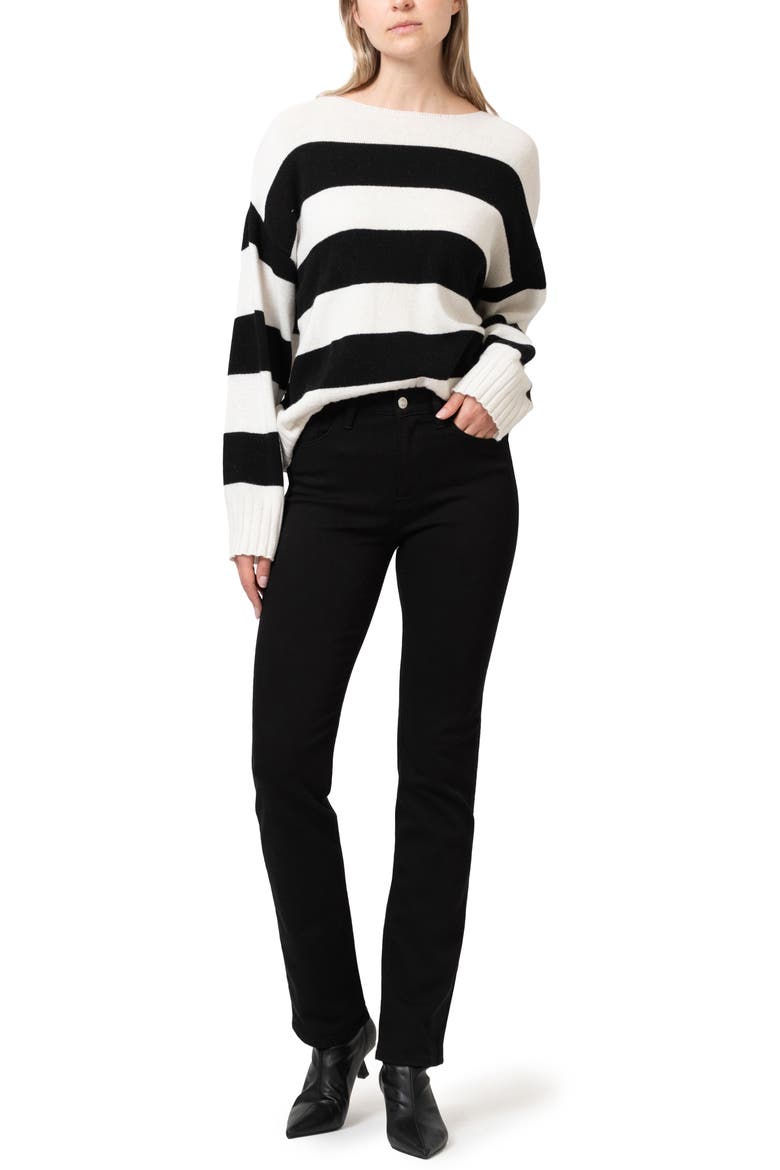 Kendra High Waist Straight Leg Jeans, Alternate, color, BLACK FEATHER BLUE