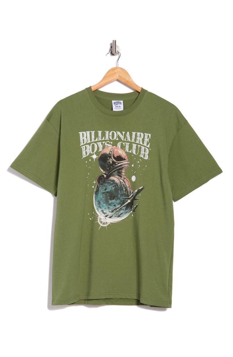 Billionaire Boys Club Flight Helmet Graphic Short Sleeve T-Shirt, Alternate, color, Vineyard Green