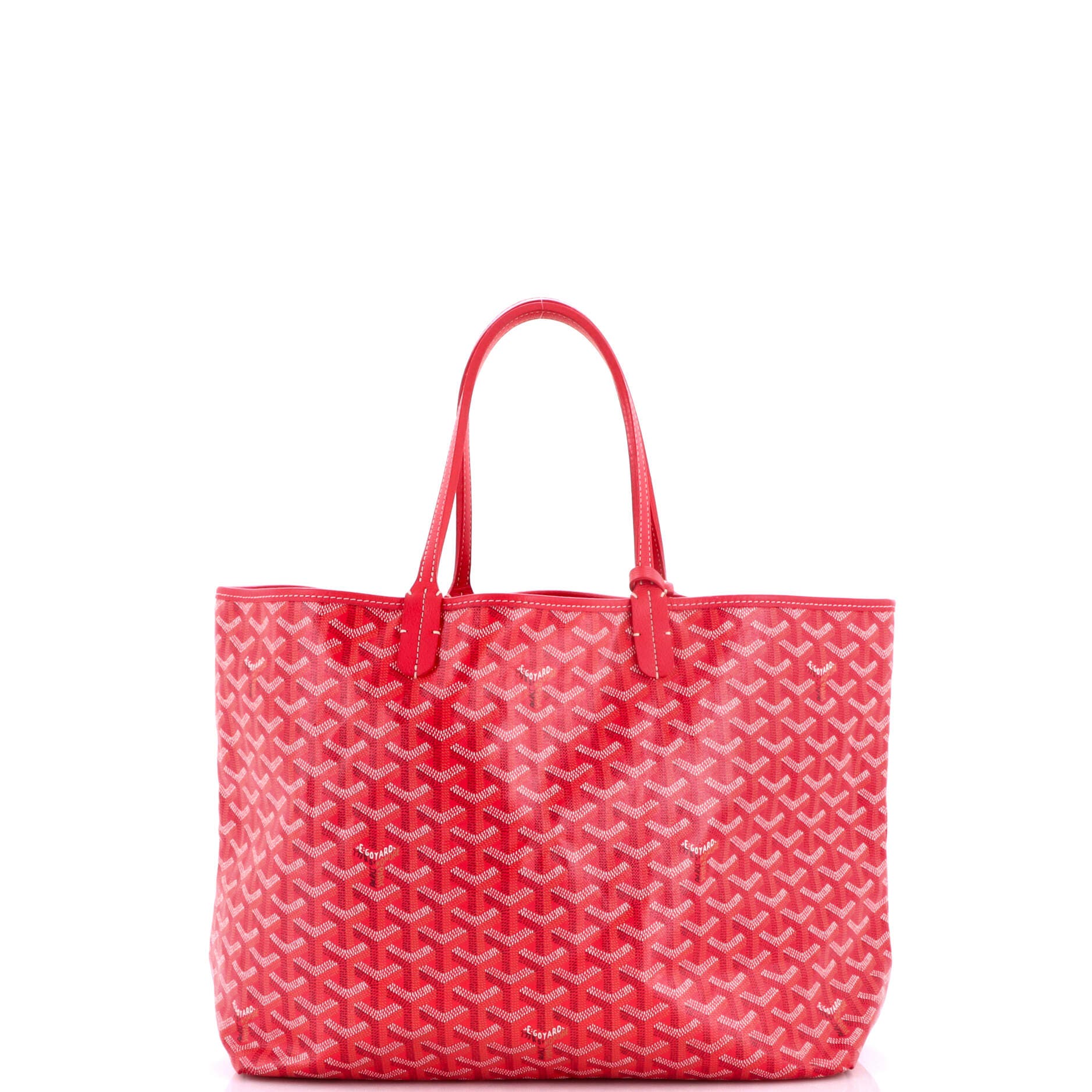 Pre-Owned Goyard Saint Louis Reversible Tote Coated Canvas and Printed Canvas PM, Alternate, color, Red
