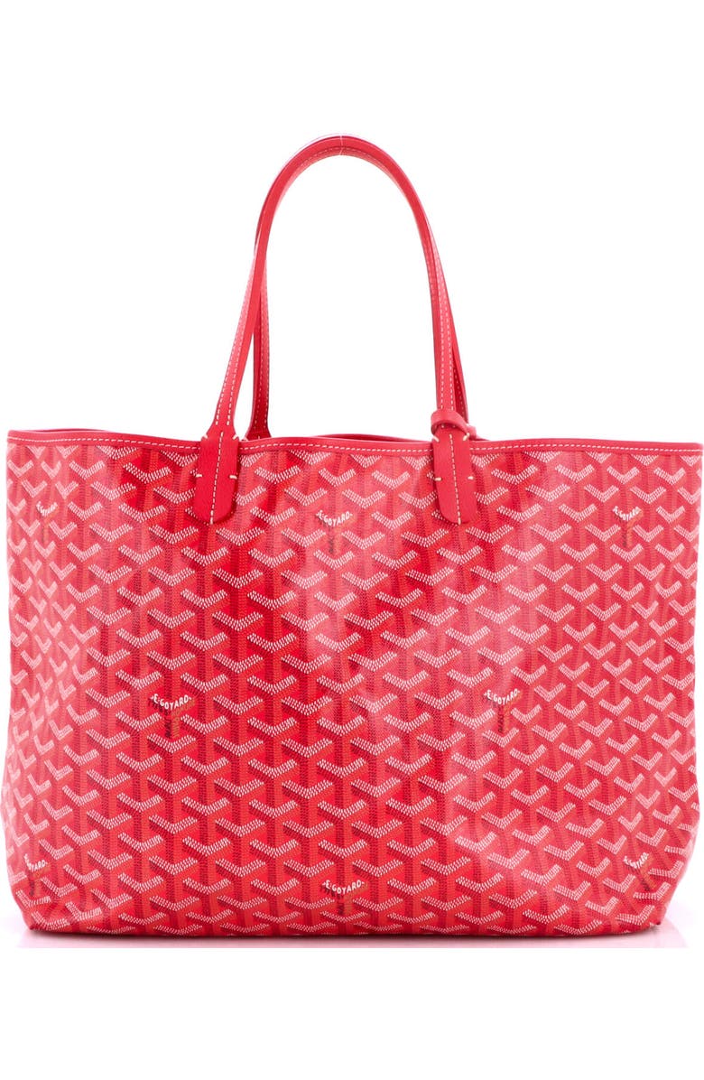Pre-Owned Goyard Saint Louis Reversible Tote Coated Canvas and Printed Canvas PM, Alternate, color, Red
