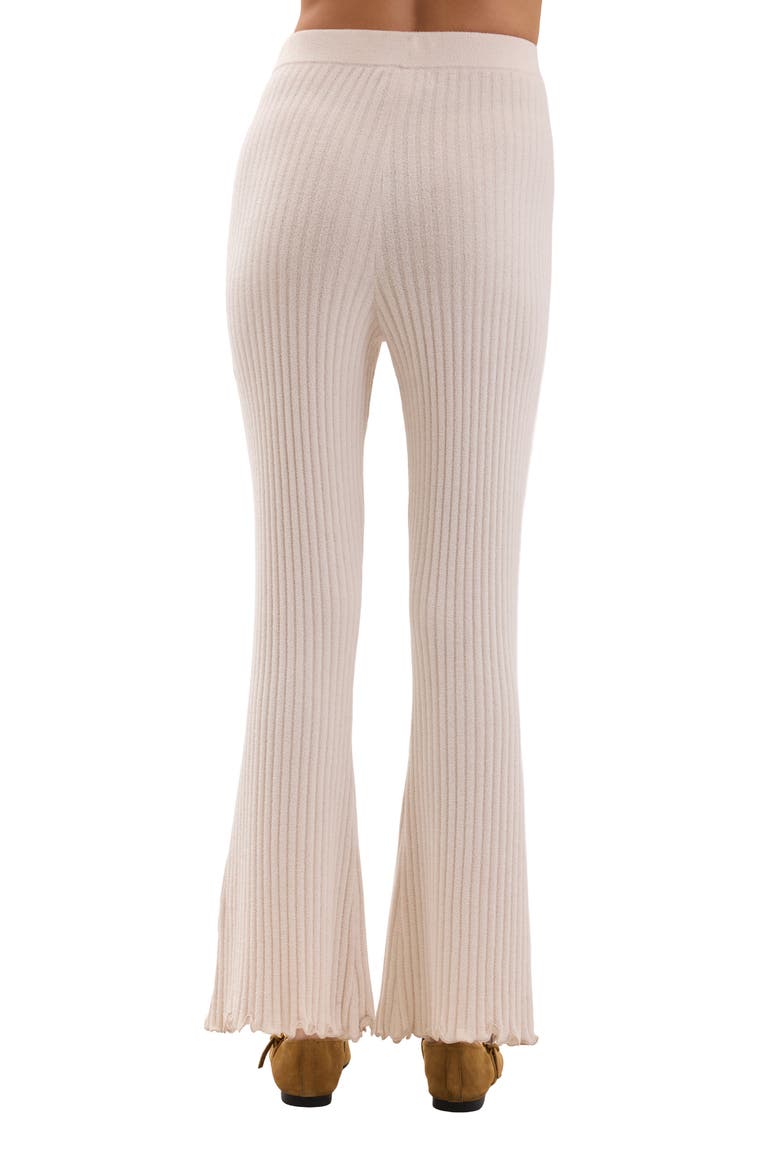 Petal Edge Rib Ankle Pants, Alternate, color, SAND DUNE