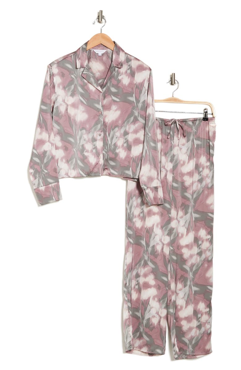 Danskin Floral Satin Pajamas, Main, color, 