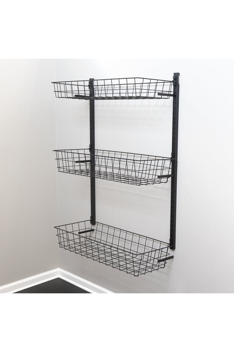 G-Basket | Adjustable Wall Storage System | Holds 120 lbs, Main, color, Black