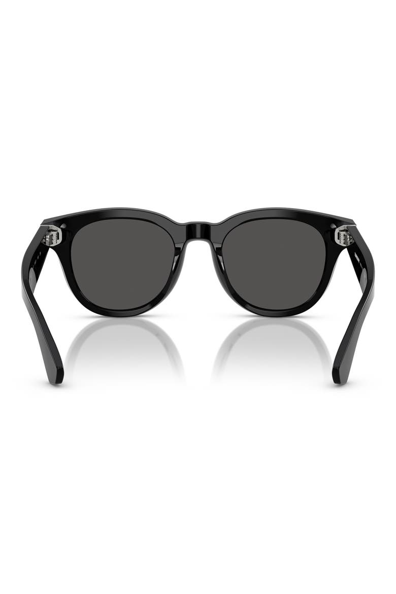 51mm Round Sunglasses, Alternate, color, BLACK