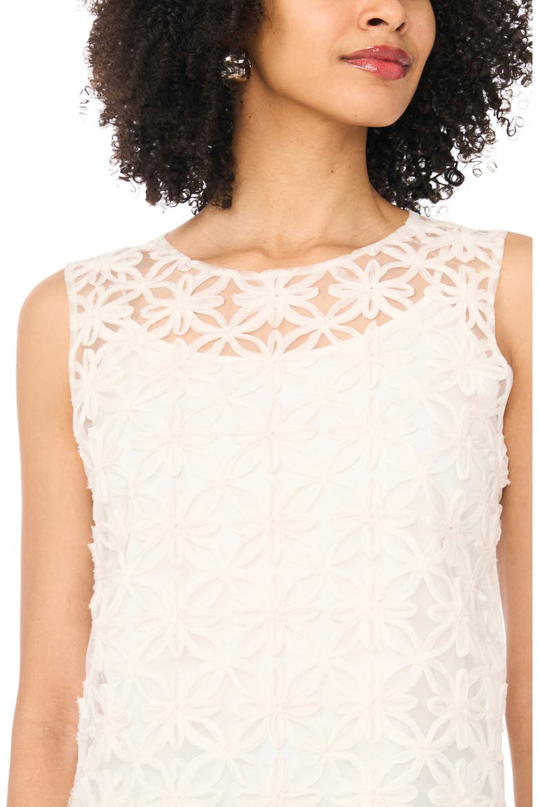 Flower Appliqué Sleeveless Top, Alternate, color, NEW IVORY