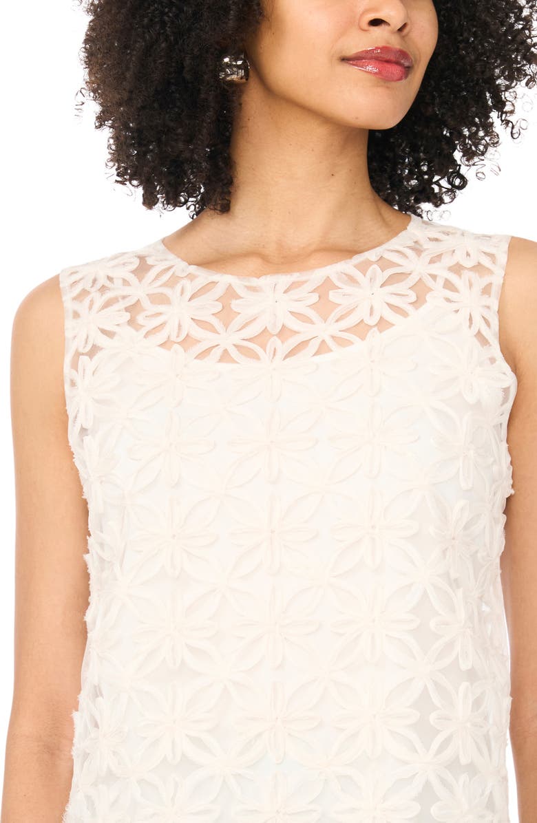 Vince Camuto Flower Appliqué Sleeveless Top, Alternate, color, New Ivory