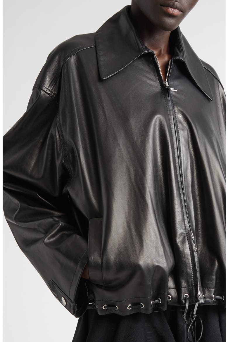 The Leland Leather Shirt Jacket, Alternate, color, BLACK