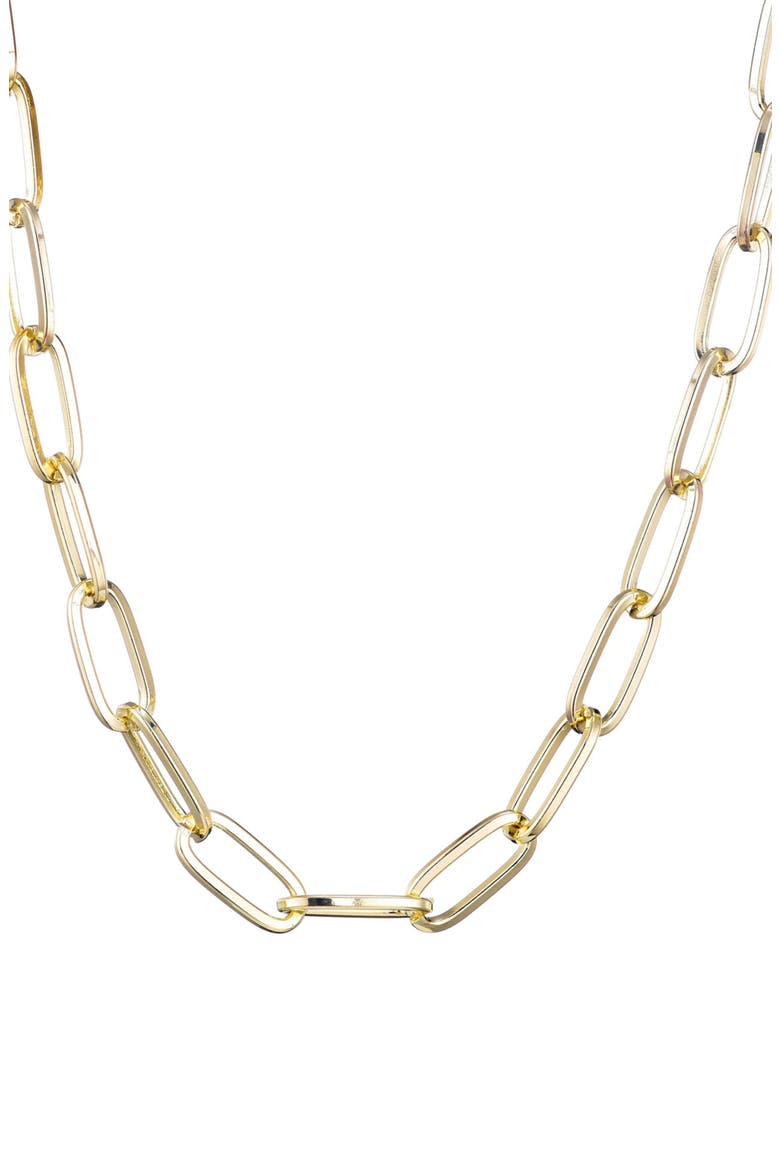 Chunky Paper Clip Chain Necklace, Alternate, color, GOLD