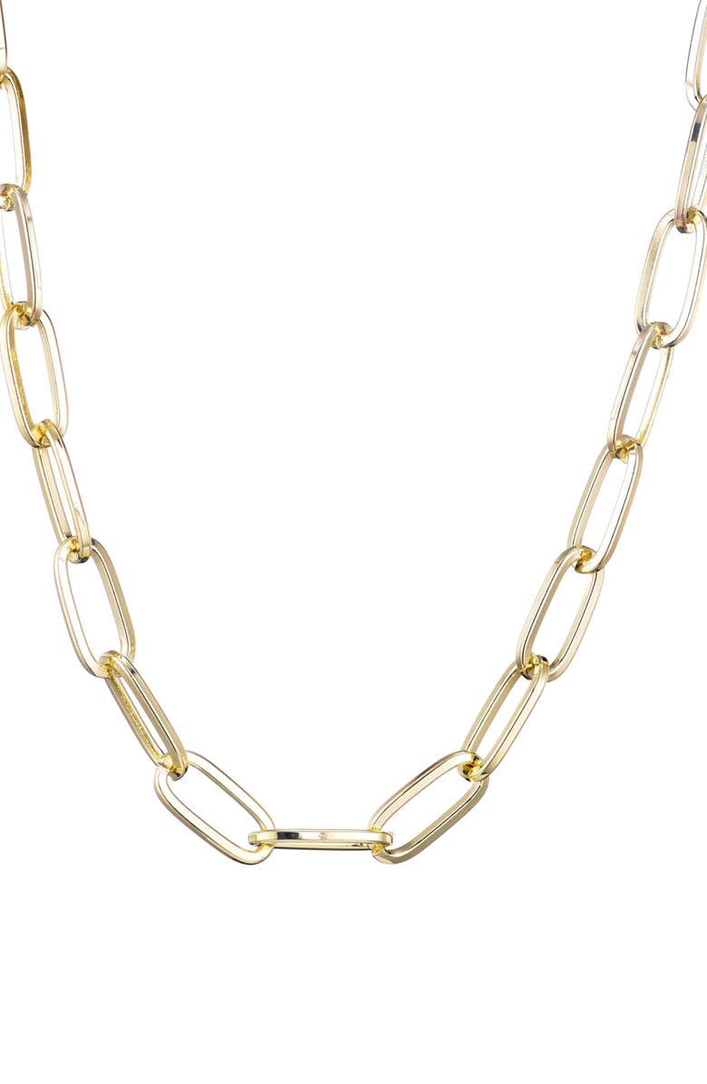 Adornia Chunky Paper Clip Chain Necklace, Alternate, color, Gold
