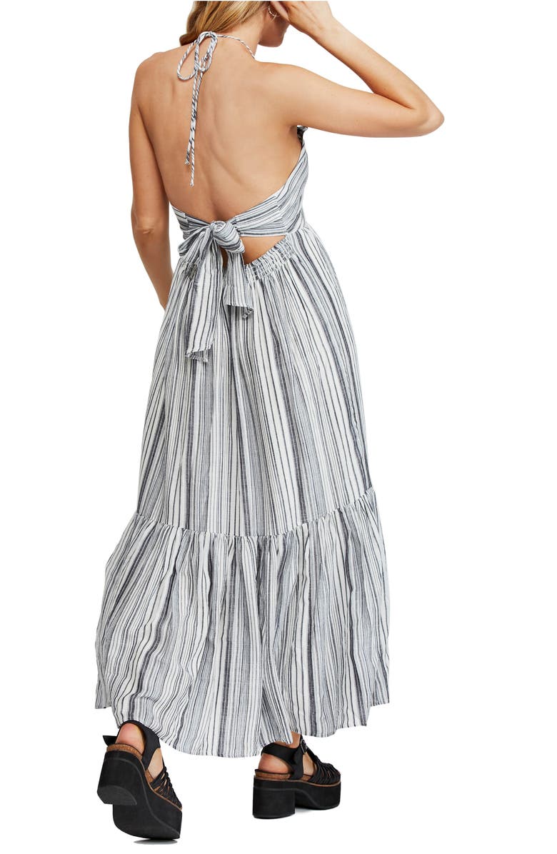 Free People Audrey Stripe Halter Dress, Alternate, color, 