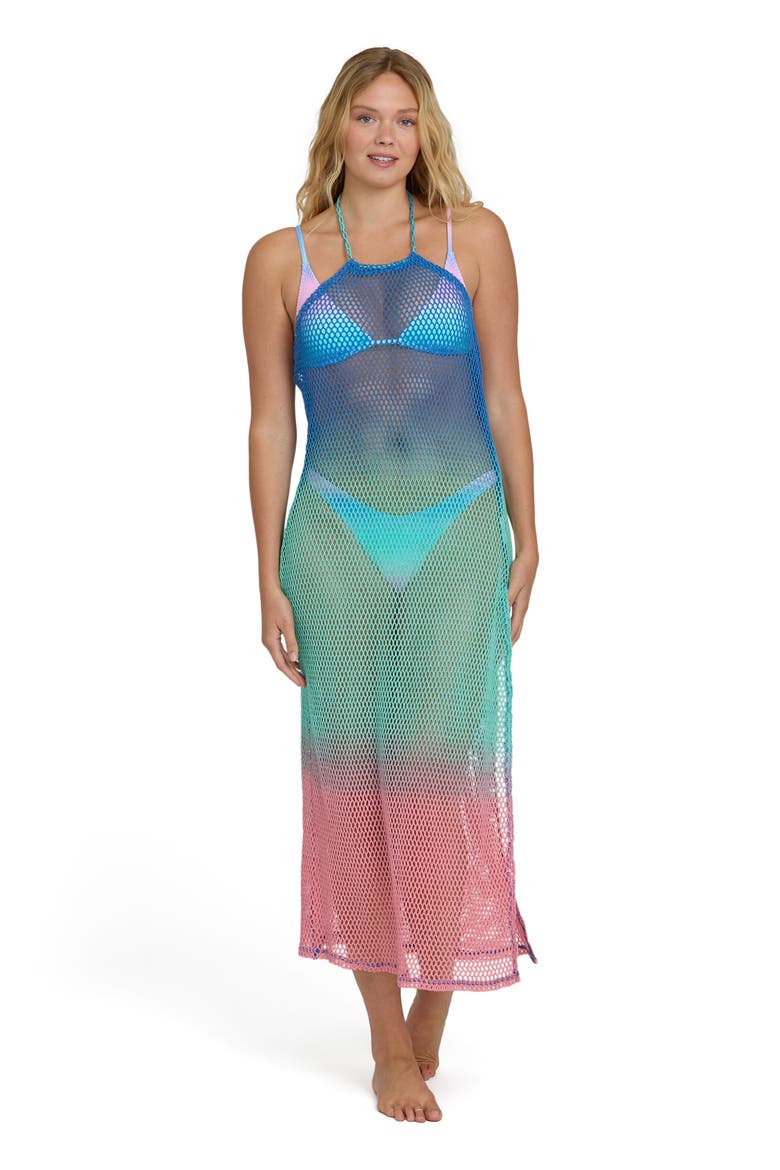 Sun Vision Open Stitch Cotton Cover-Up Midi Dress, Alternate, color, TRUE BLUE