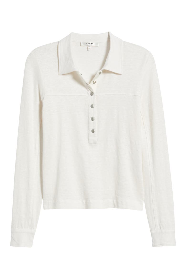 The Snap Long Sleeve Linen Blend Henley, Alternate, color, ALABASTER